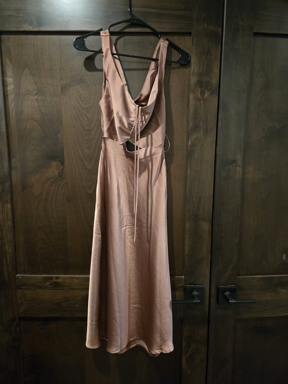 Hello Molly Rose Satin Cowl Midi Dress with Tie-Back